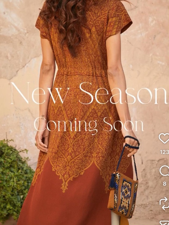 Peruvian Connection Tops - Peruvian Connection Rust and Mustard Printed Short Sleeve Tunic